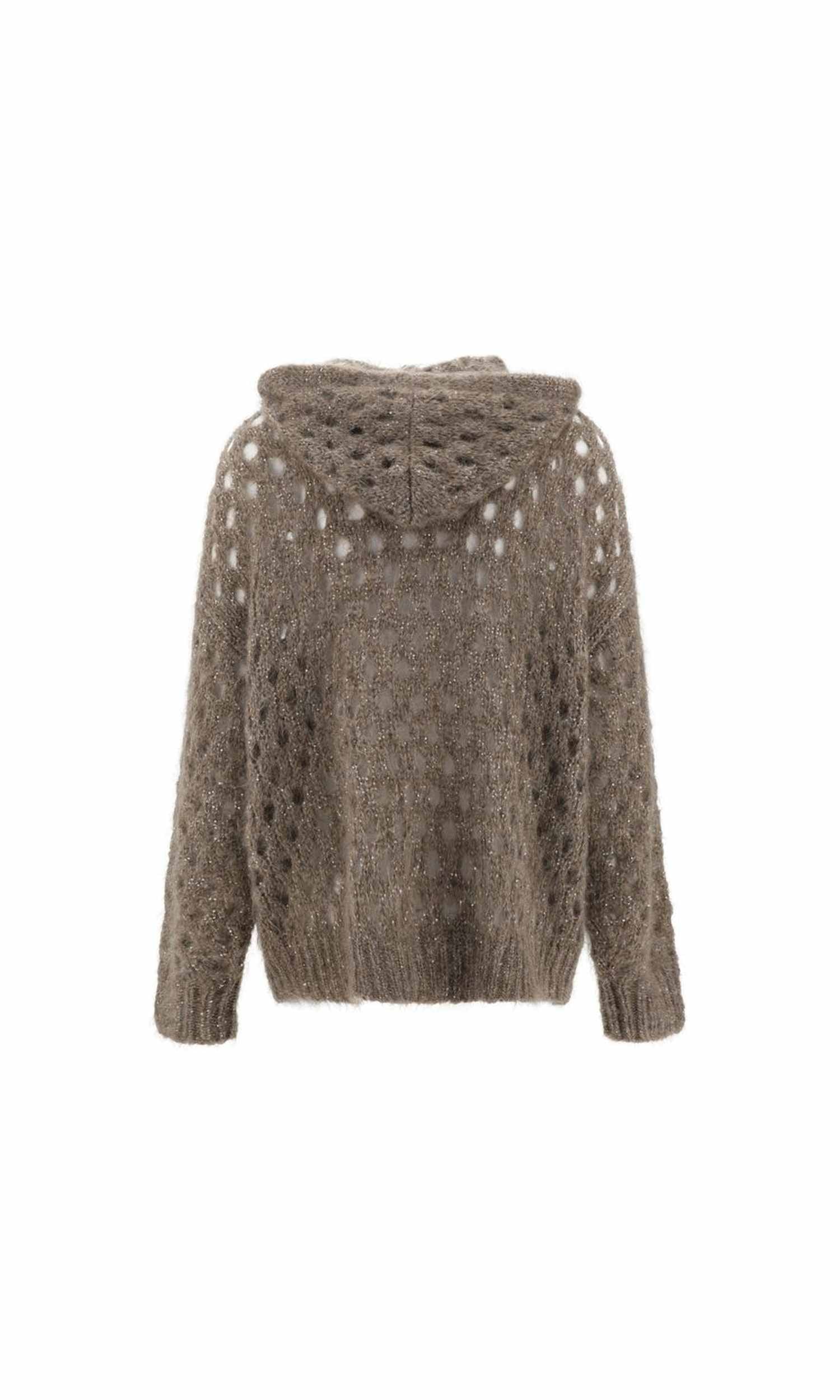 Brunello Cucinelli Wool Perforated Cardigan Glam Steals