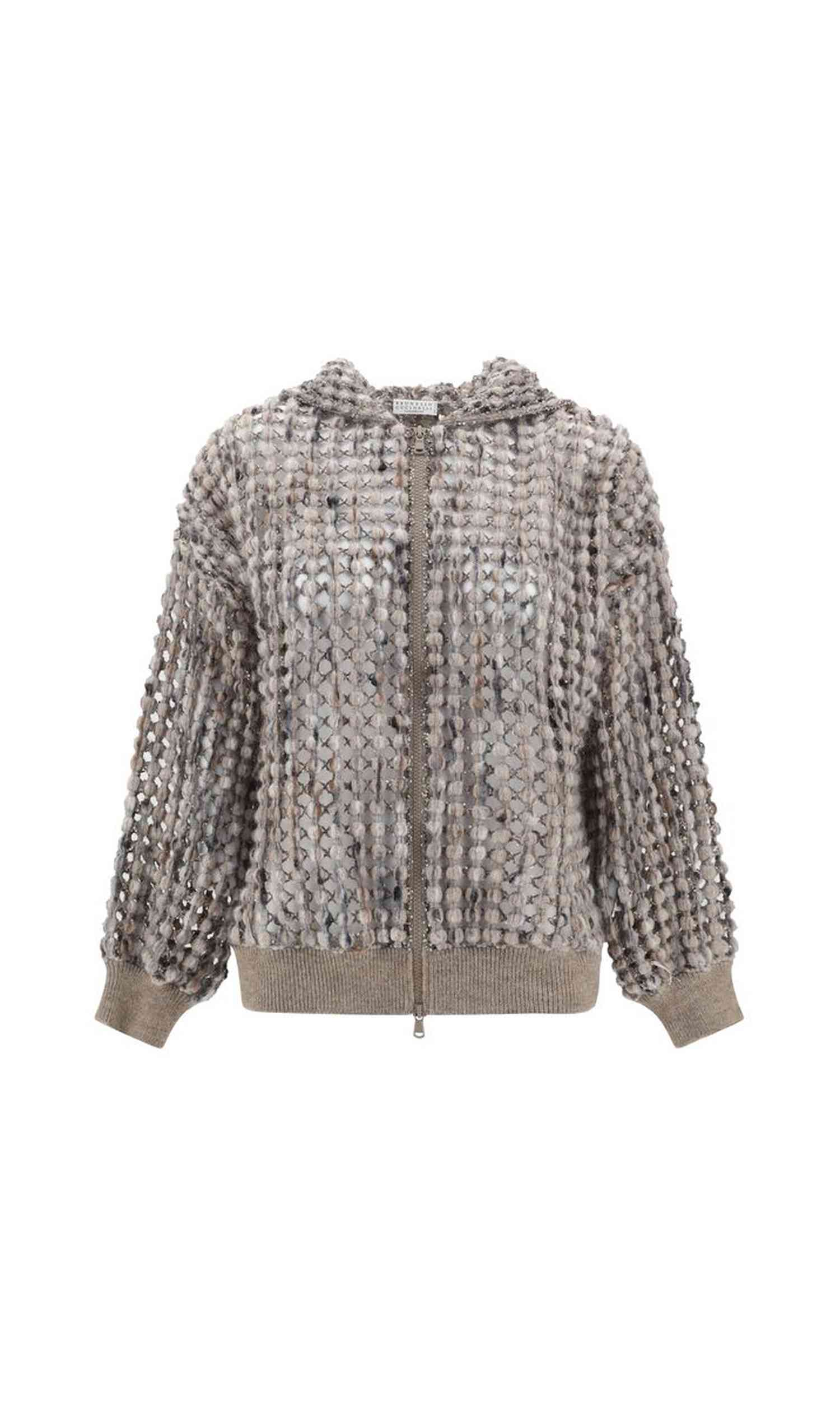 Brunello Cucinelli Wool Perfored Cardigan Glam Steals