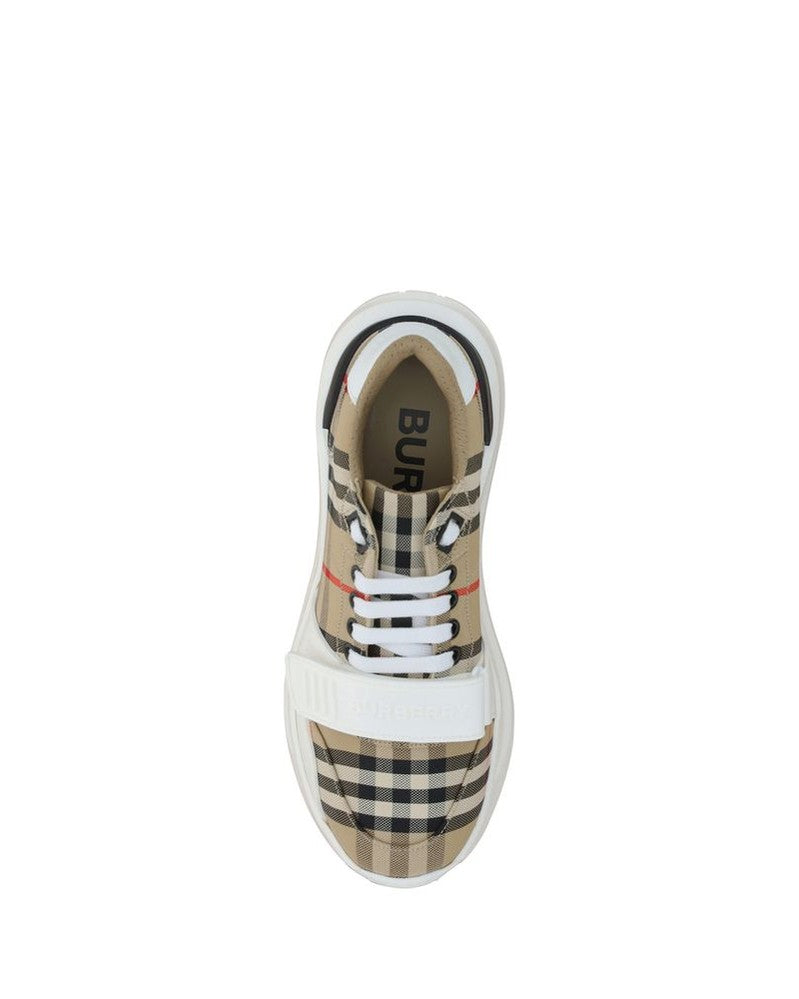 Burberry Beige Cotton Athletic Sneakers Glam Steals