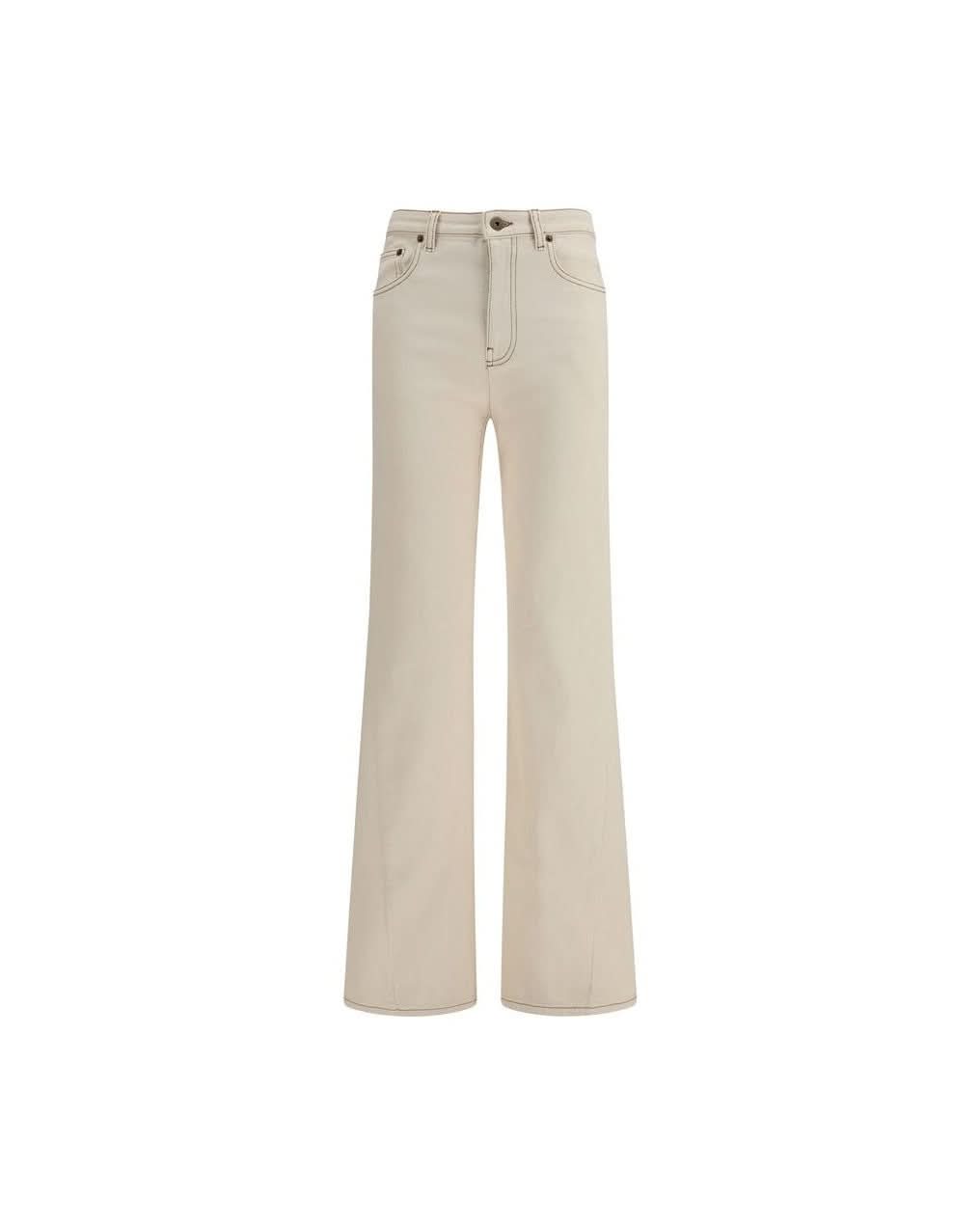 Burberry Beige Cotton Bootcut Jeans 