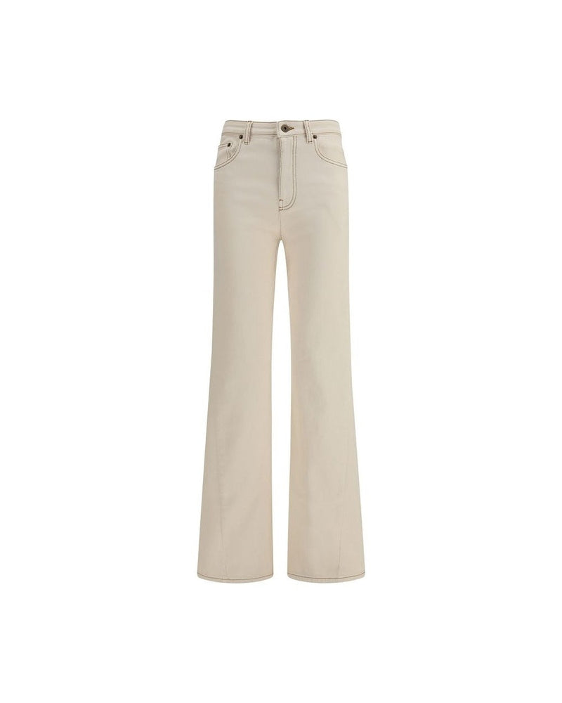 Burberry Beige Cotton Bootcut Jeans Glam Steals