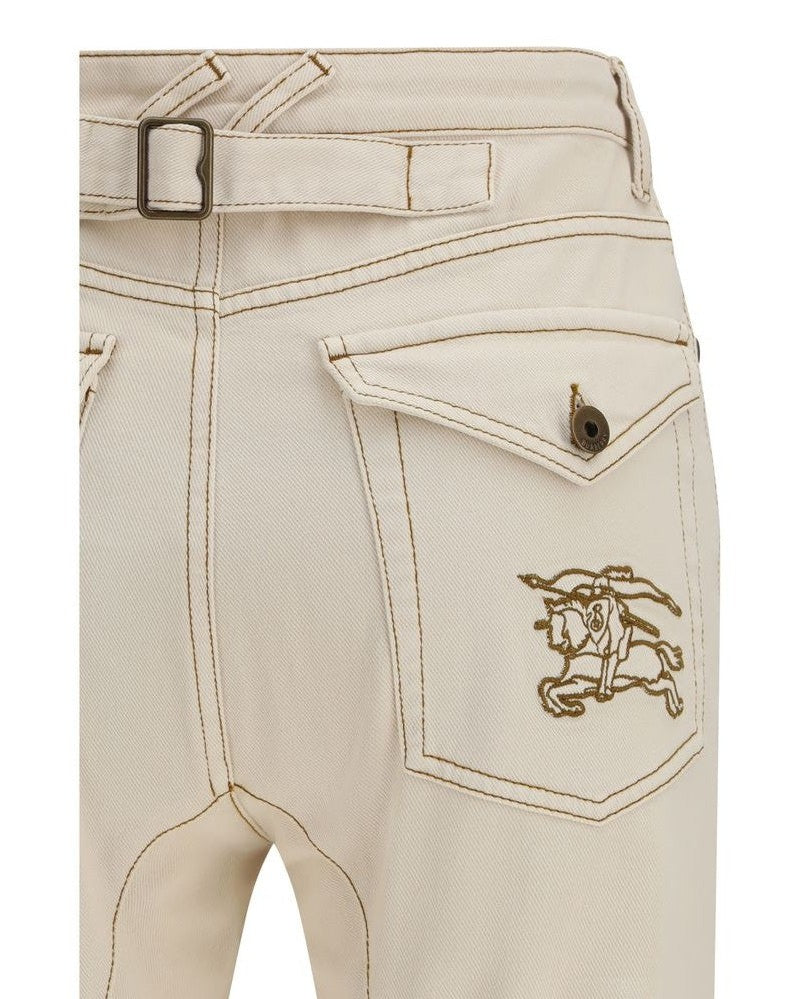 Burberry Beige Cotton Bootcut Jeans Glam Steals
