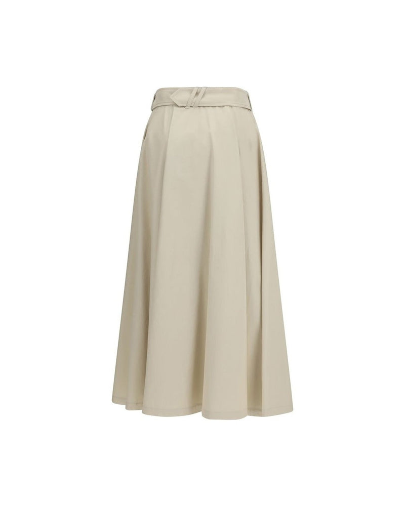Burberry Beige Cotton Midi Skirt Glam Steals