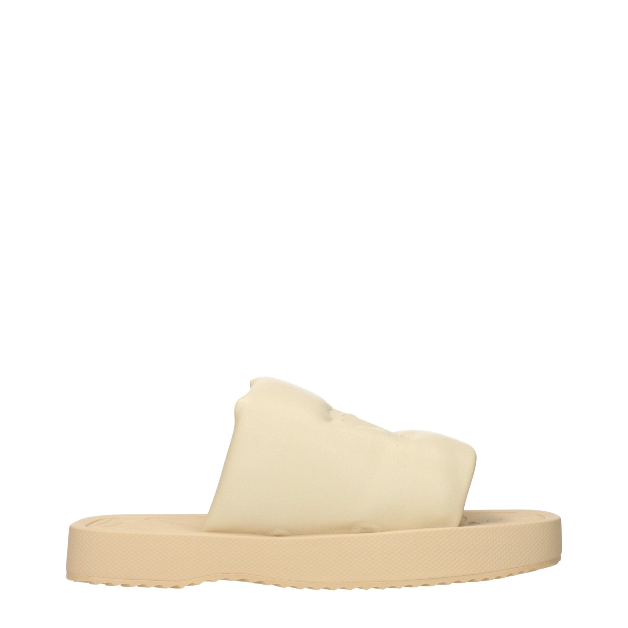 Burberry Beige Leather Slippers Sandals Glam Steals