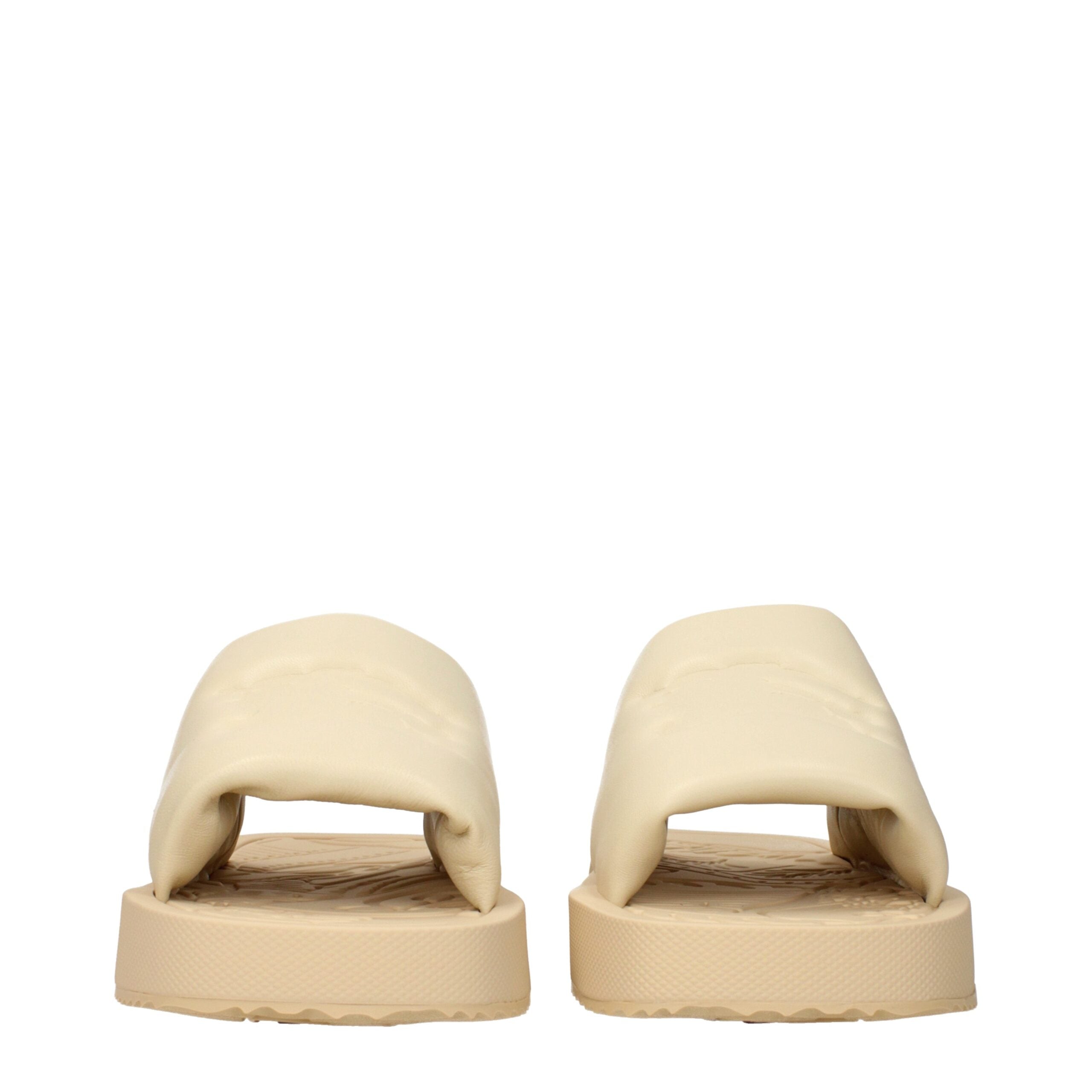 Burberry Beige Leather Slippers Sandals Glam Steals