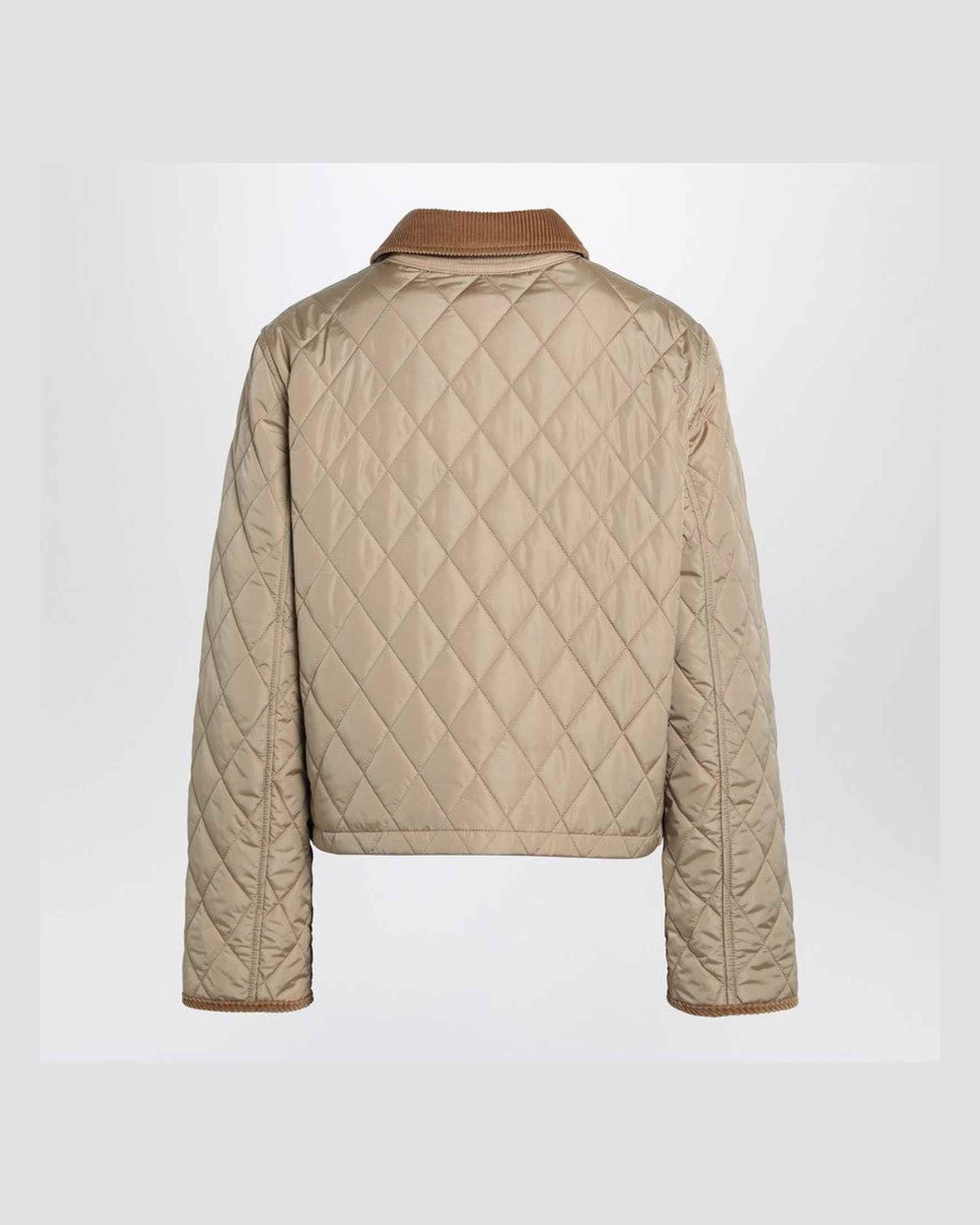 Burberry Beige Nylon Cropped Quilted Jacket Glam Steals