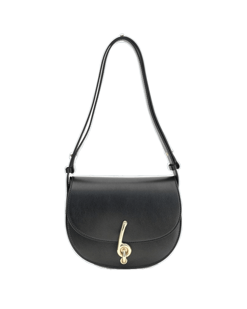 Burberry Black Calf Leather Bos Taurus Shoulder Bag Glam Steals