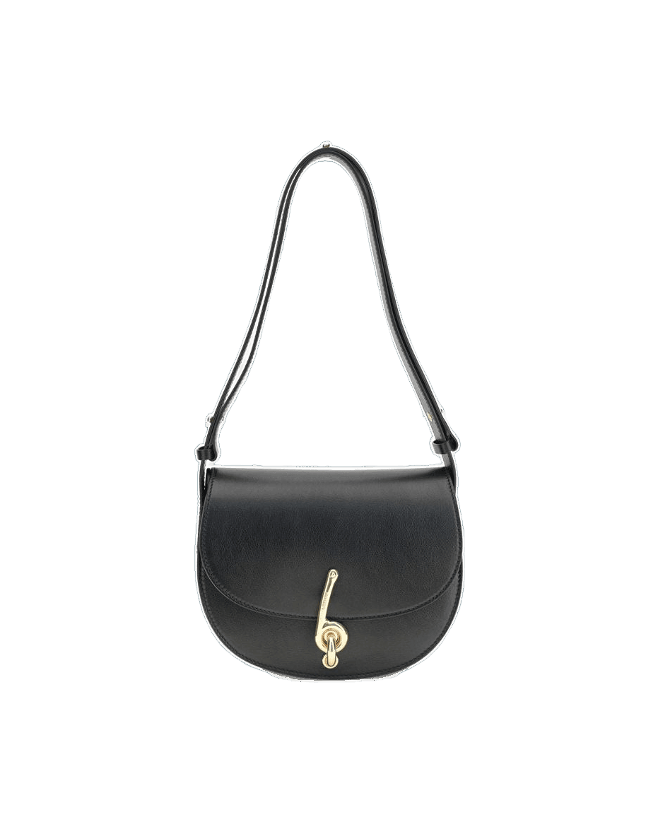 Burberry Black Calf Leather Bos Taurus Shoulder Bag Glam Steals