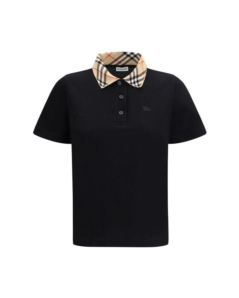 Burberry Black Cotton Polo Shirt Glam Steals