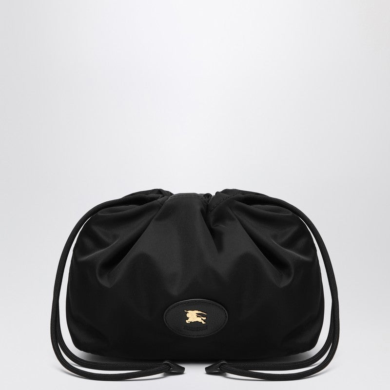 Burberry Black Nylon Reversible Pouch in with Check Pattern Glam Steals