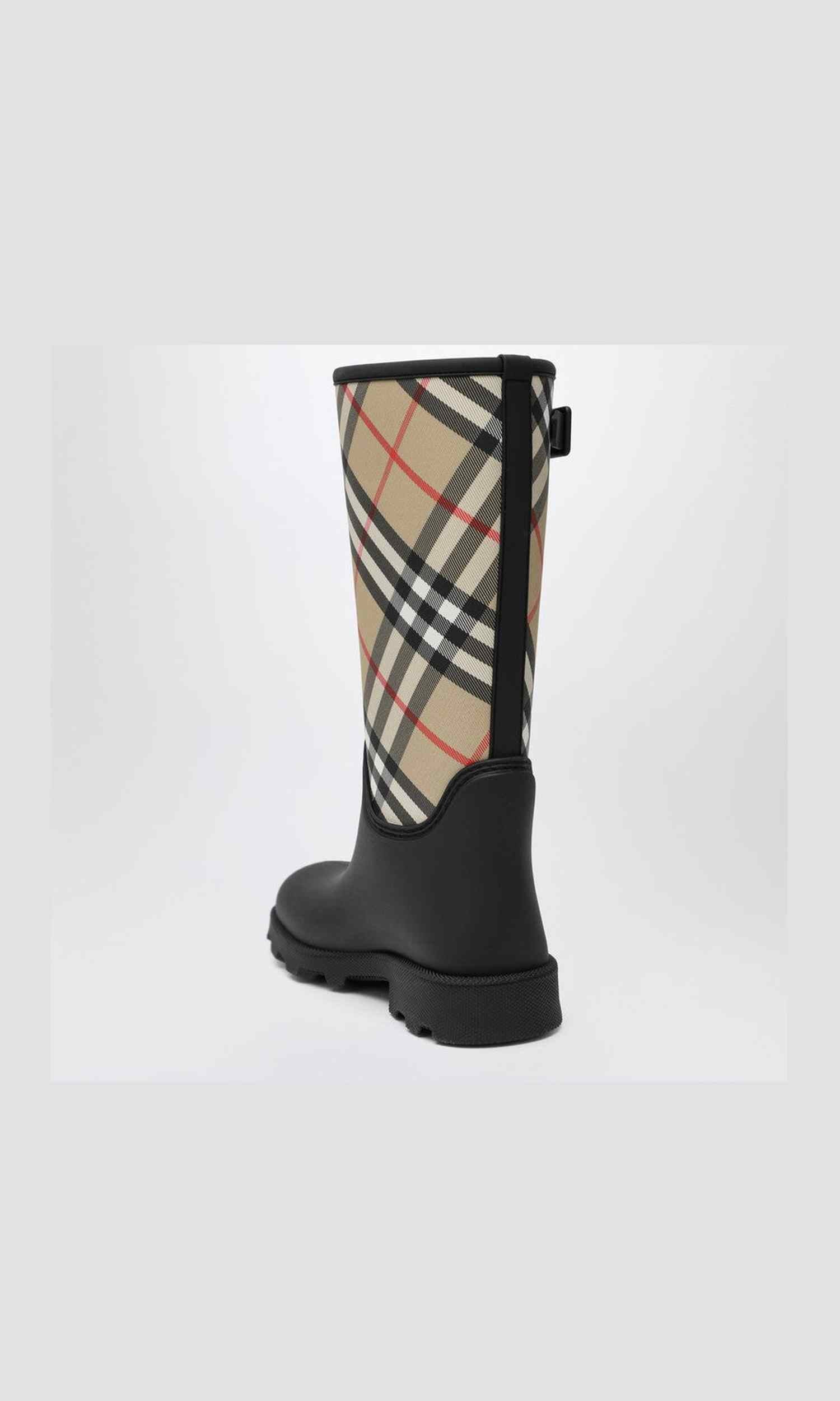 Burberry Black Tall Marsh Stamp Rubber Boots Glam Steals