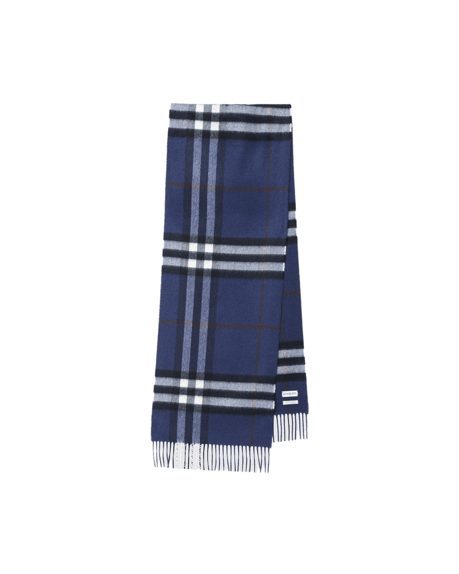 Burberry Blue Cashmere Scarf With Check Pattern Glam Steals