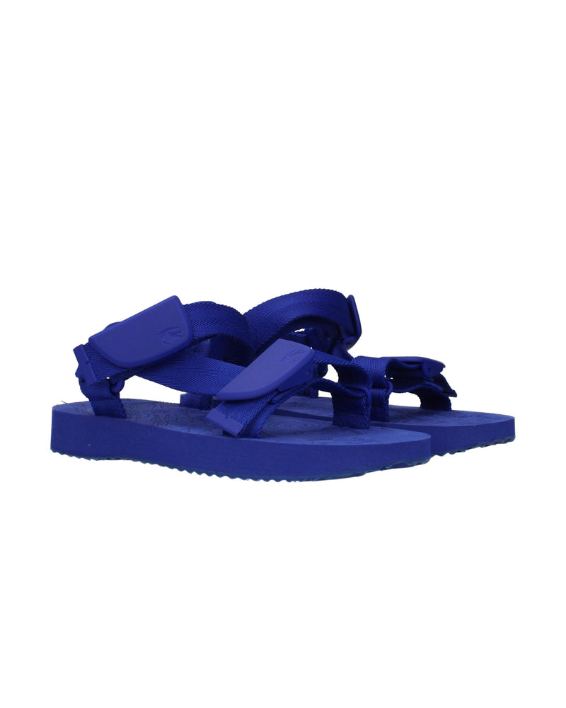 Burberry Blue Fabric Flat Sandals Glam Steals