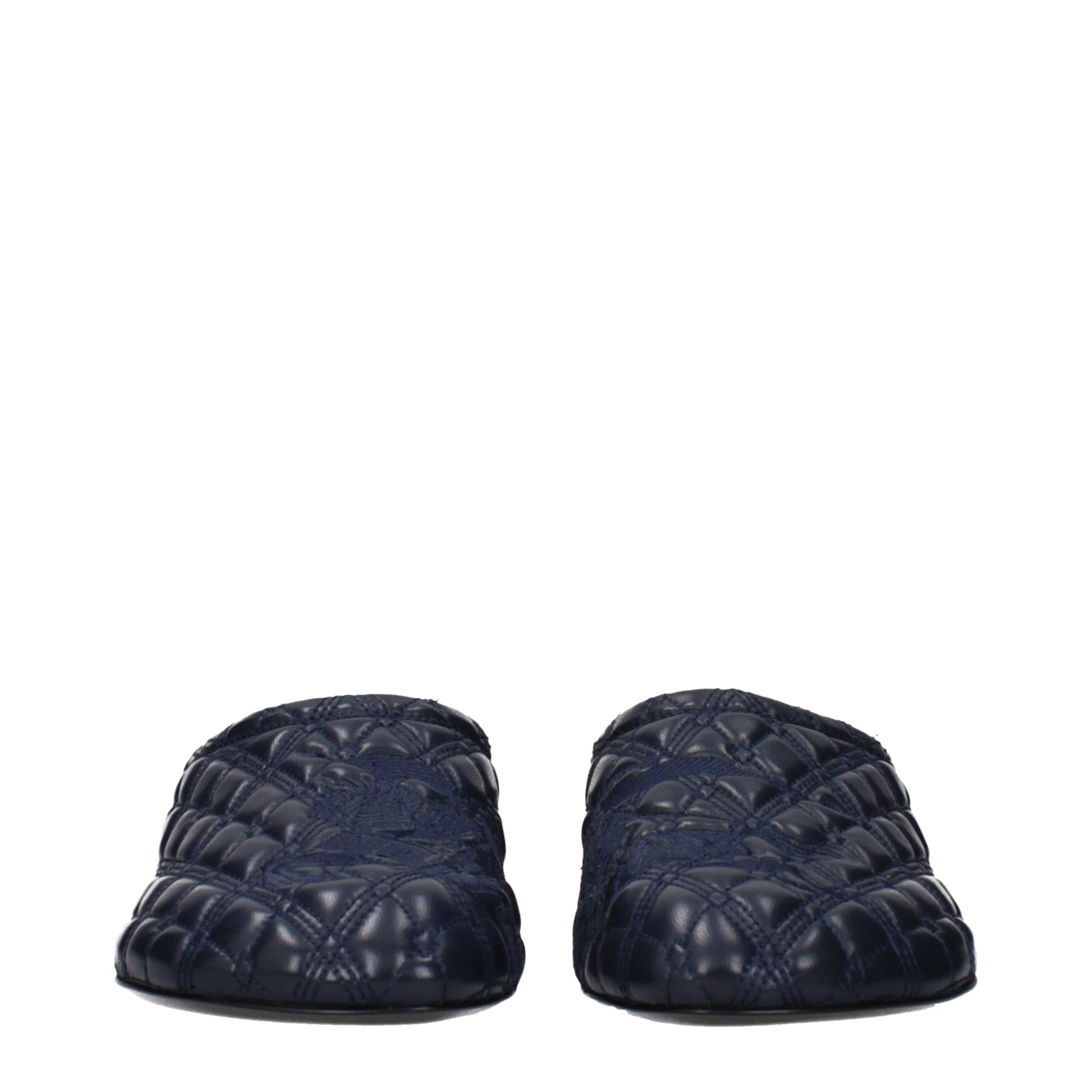 Burberry Blue Leather Slippers Glam Steals