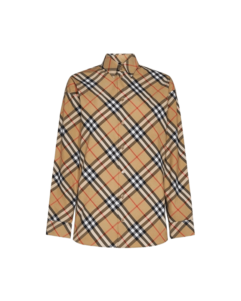 Burberry Brown Cotton Pattern Shirt Glam Steals