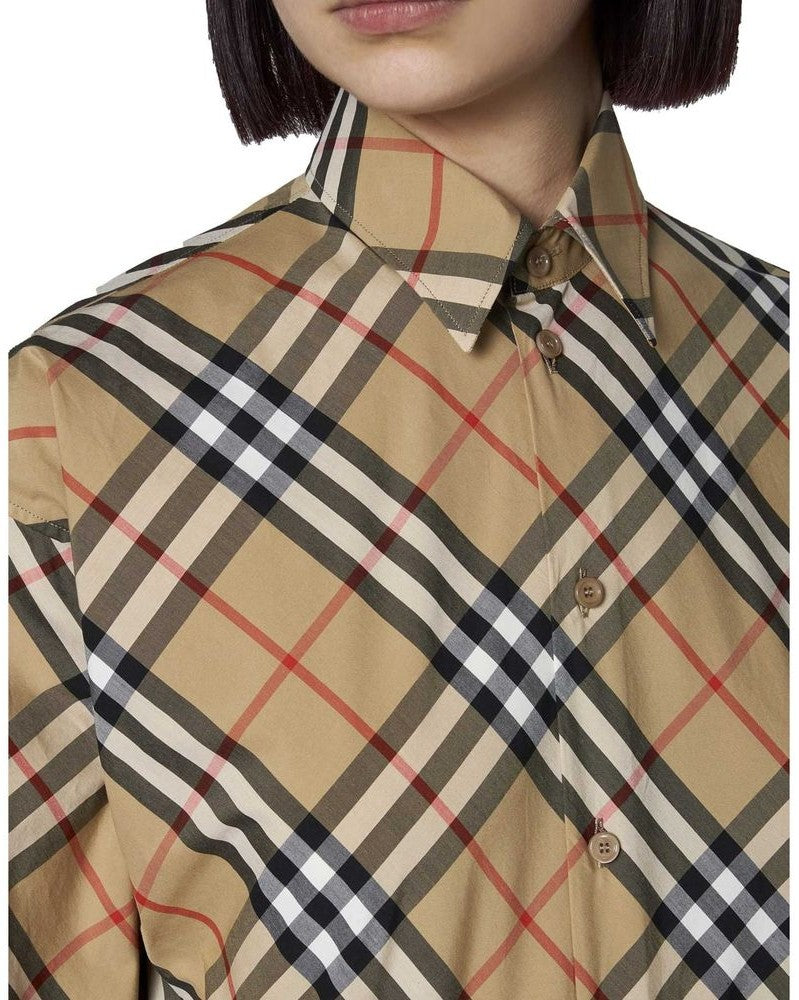 Burberry Brown Cotton Pattern Shirt Glam Steals