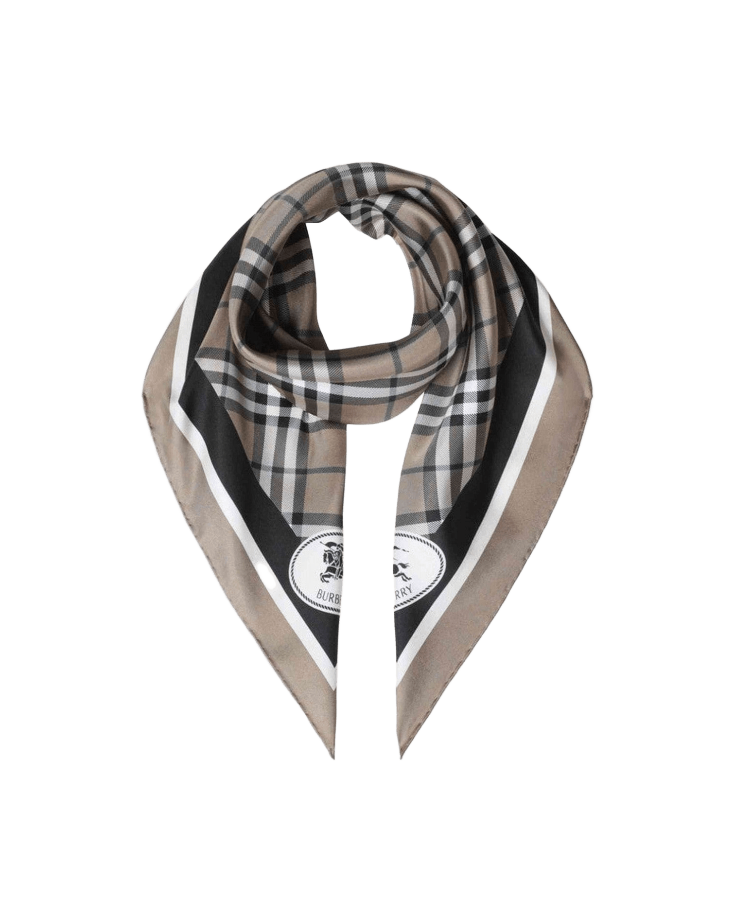 Burberry Brown Silk Scarf Check Light Glam Steals
