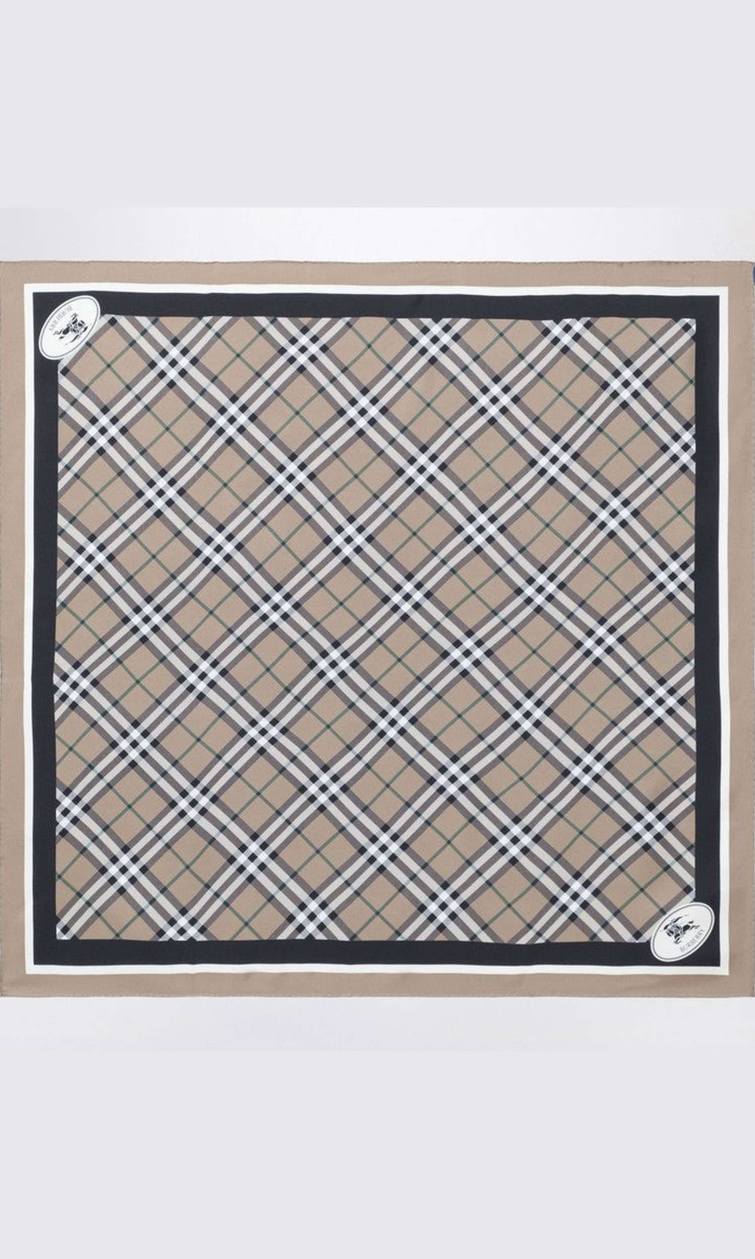 Burberry Brown Silk Scarf Check Light Glam Steals