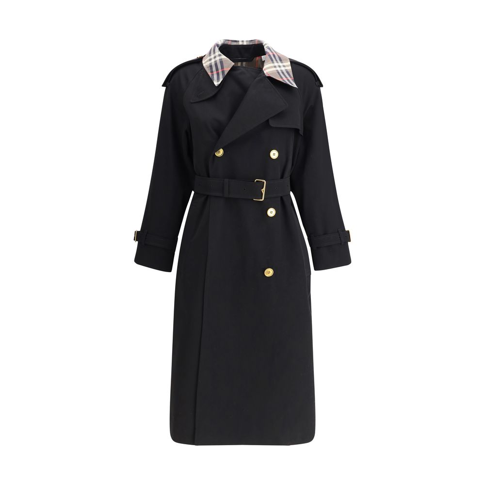 Burberry Castleford Long Trench Coat With Check Collar Glam Steals