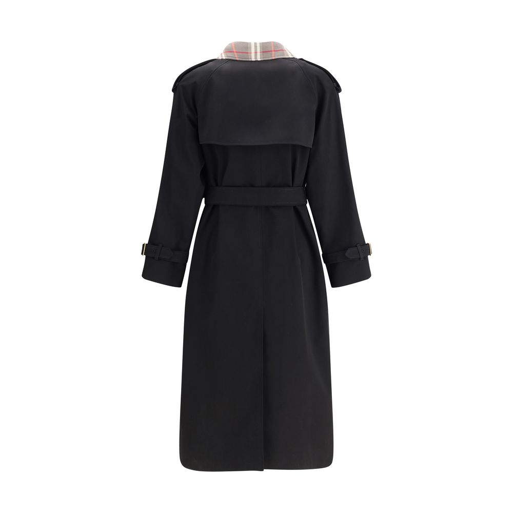 Burberry Castleford Long Trench Coat With Check Collar Glam Steals