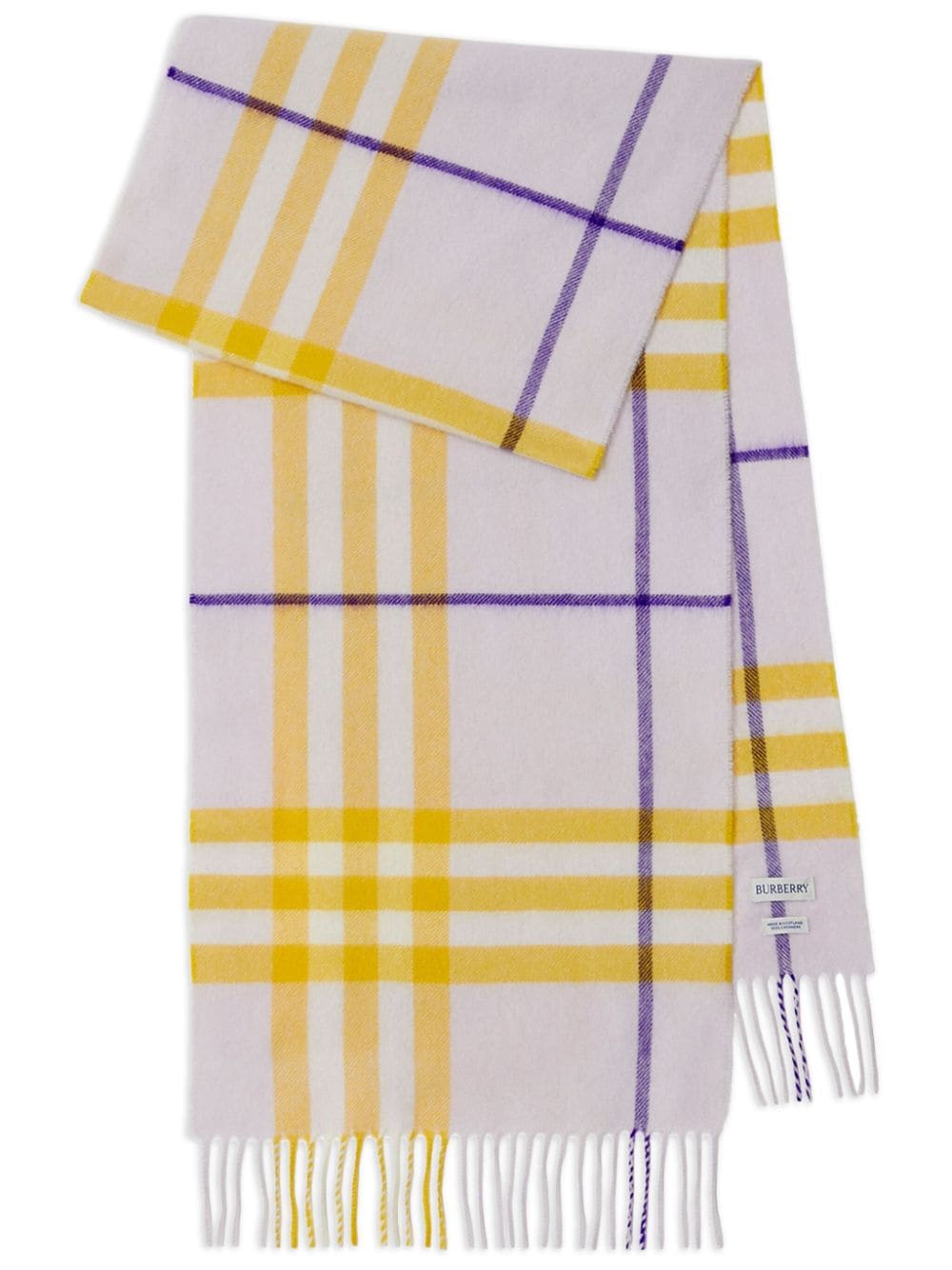 Burberry Checked Fringed Edge Cashmere Scarf Glam Steals