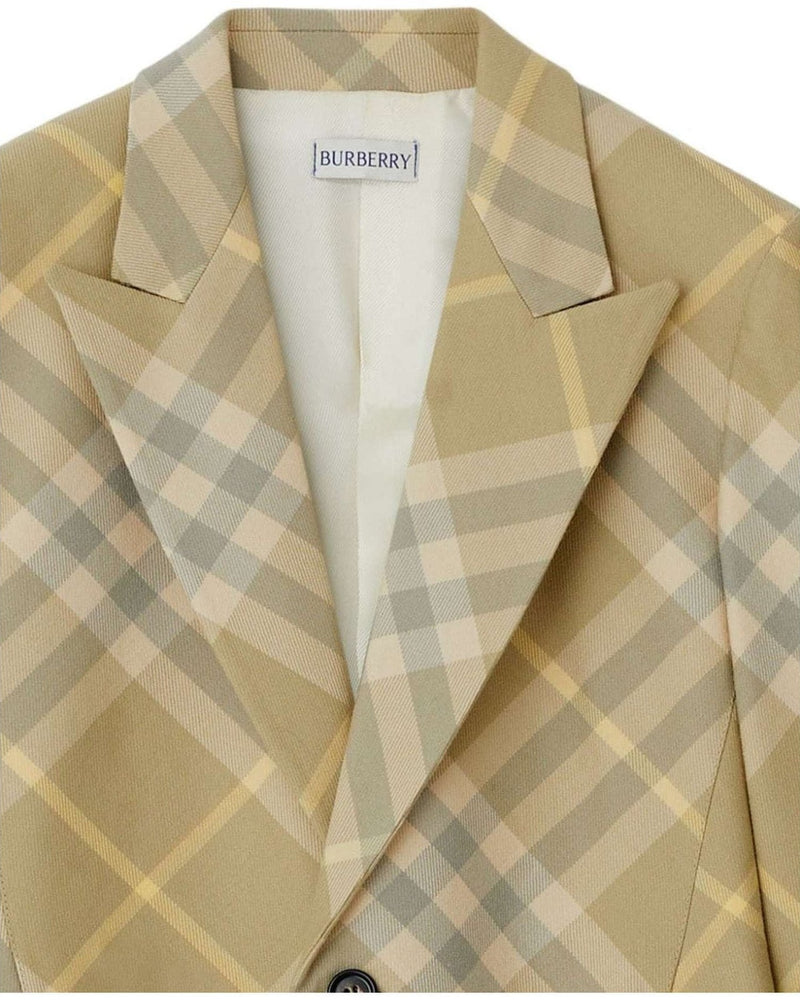 Burberry Checked Tailored Single Breasted Blazer Suits