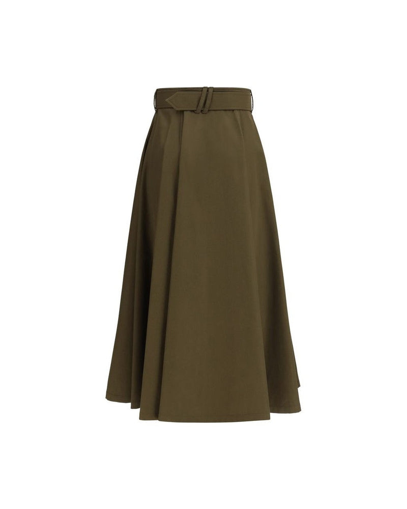 Burberry Cotton Bicolor Midi Skirt Glam Steals