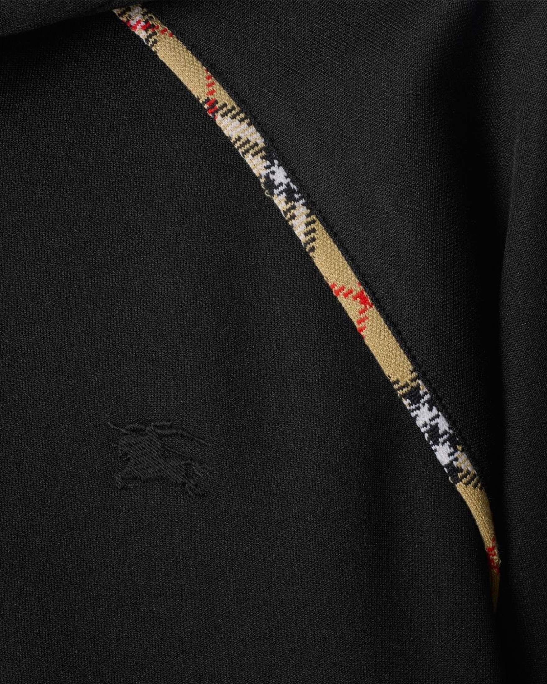 Burberry Cotton Blend Zip Up Hoodie with Check Trim Glam Steals