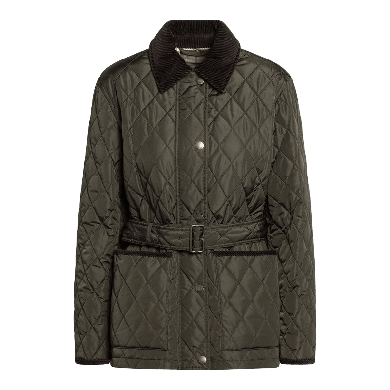 Burberry Dark Green Nylon Quilted Jacket Glam Steals