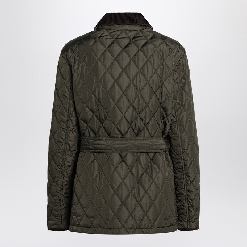Burberry Dark Green Nylon Quilted Jacket Glam Steals