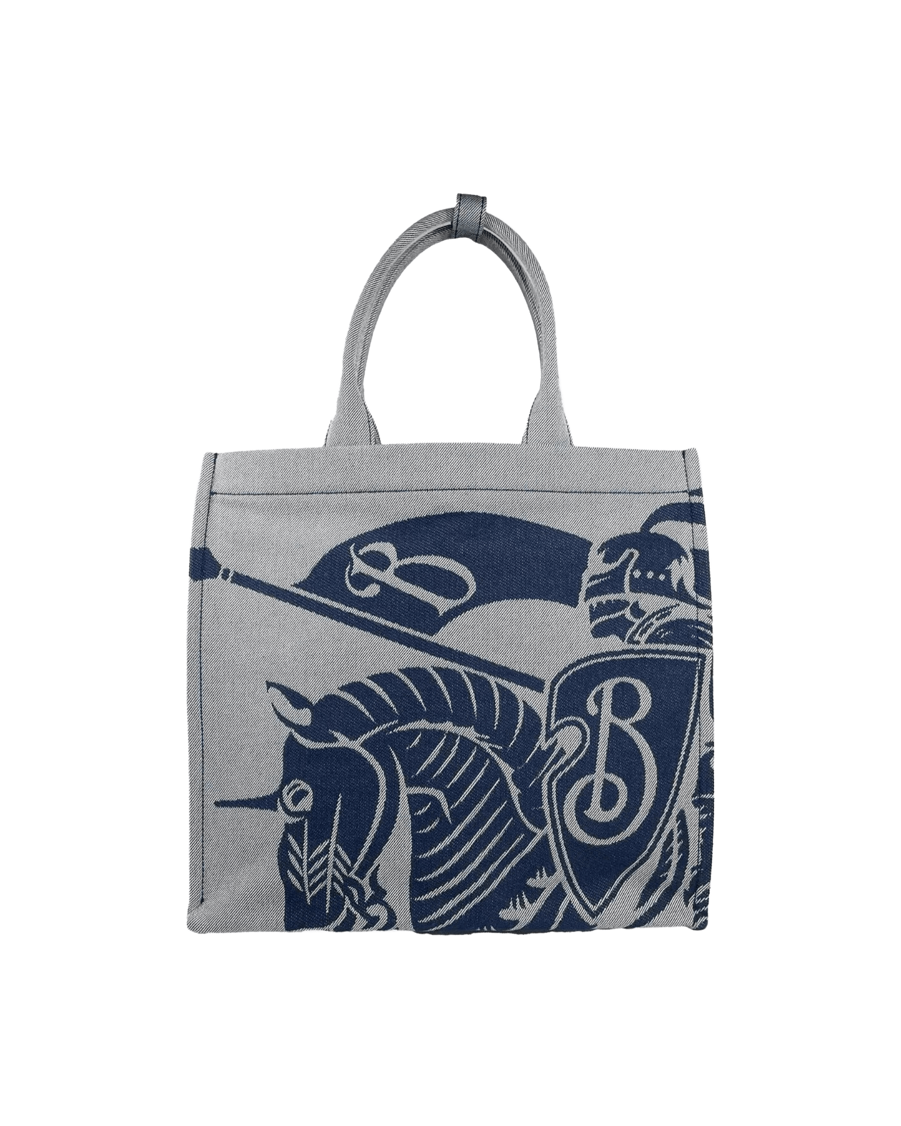 Burberry Ekd Canvas Tote Bag With Coin Navy Pouch Glam Steals