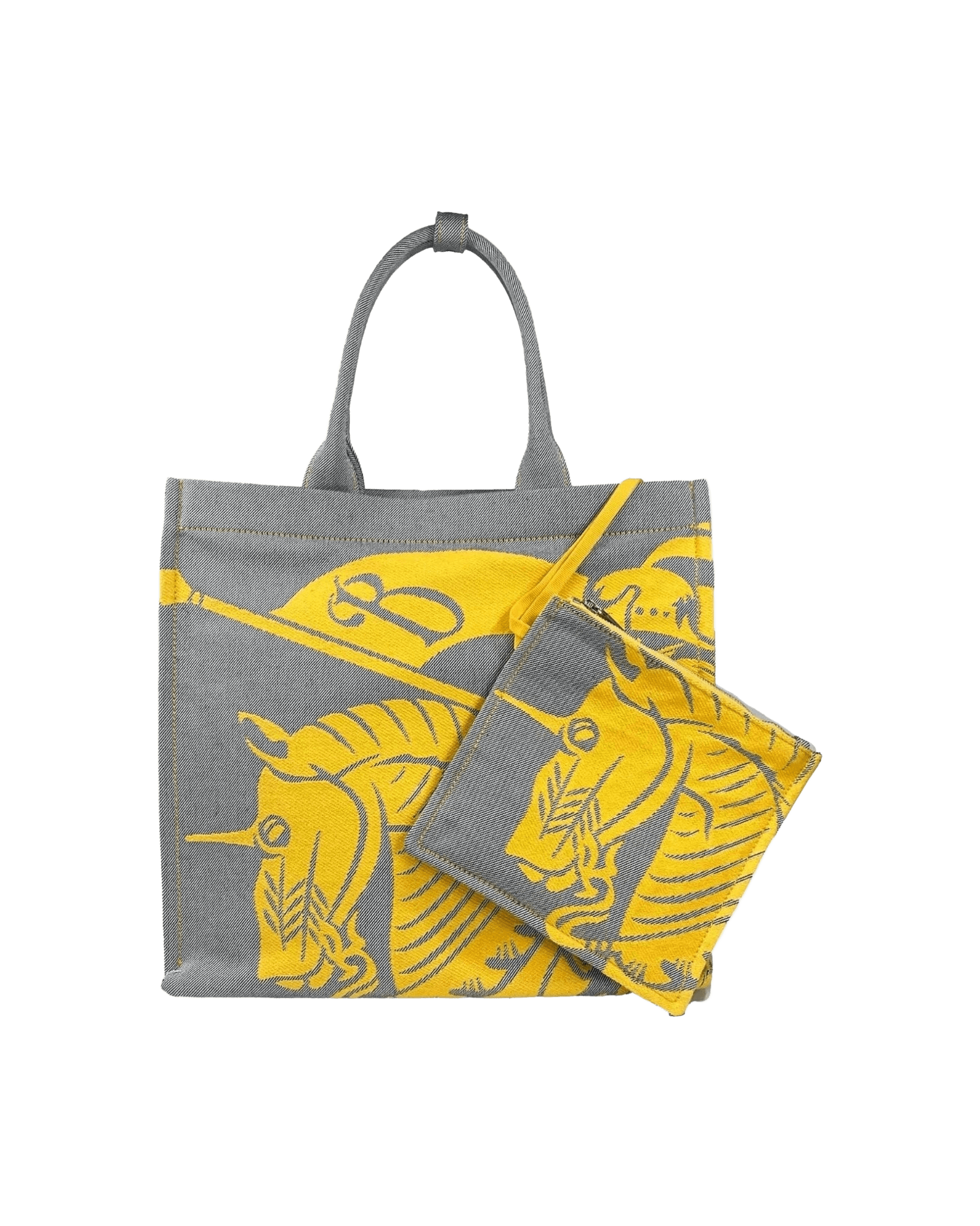 Burberry Ekd Canvas Tote Bag With Coin Pouch Grey Sunflower Glam Steals
