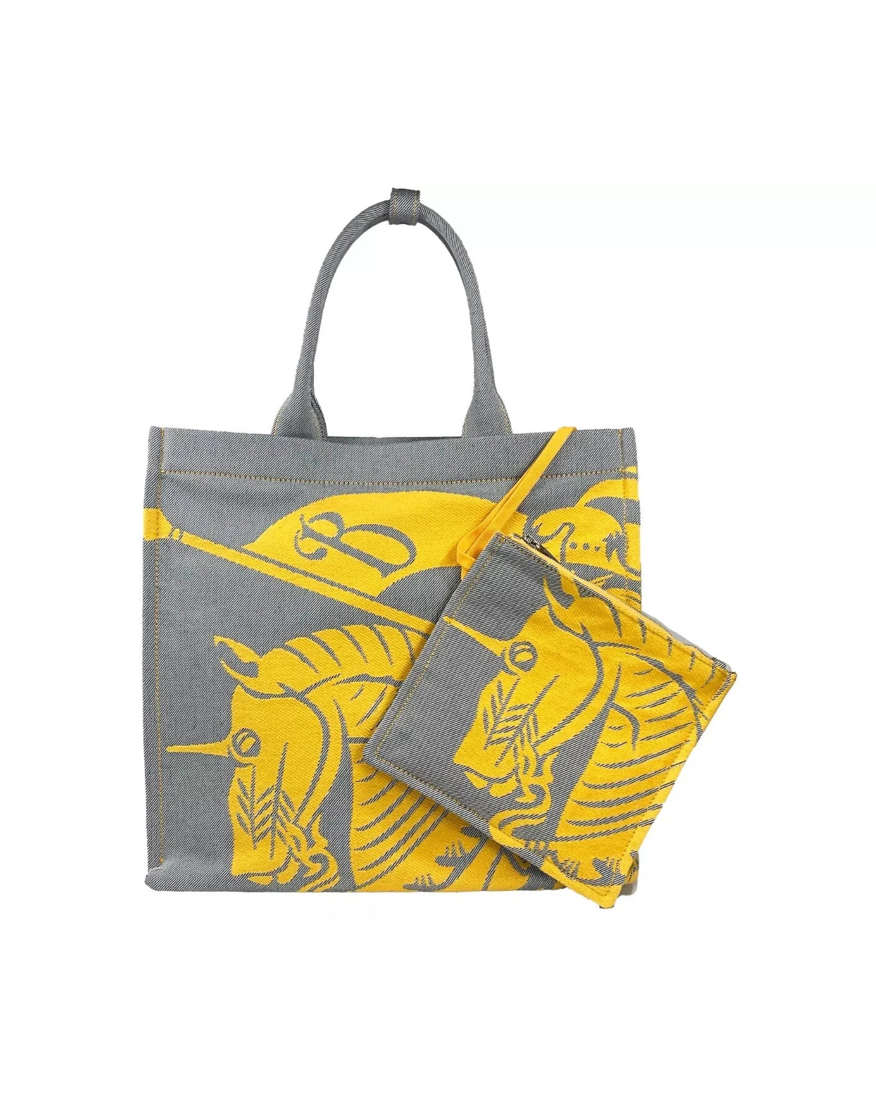 Burberry Ekd Canvas Tote Bag With Coin Pouch Grey Sunflower Glam Steals