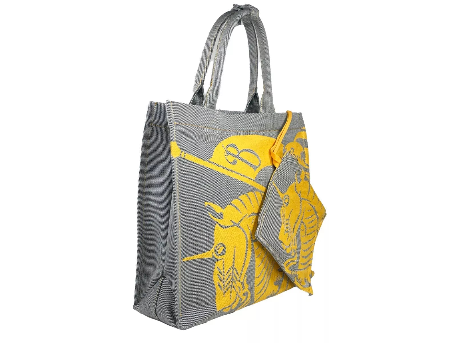 Burberry Ekd Canvas Tote Bag With Coin Pouch Grey Sunflower Glam Steals