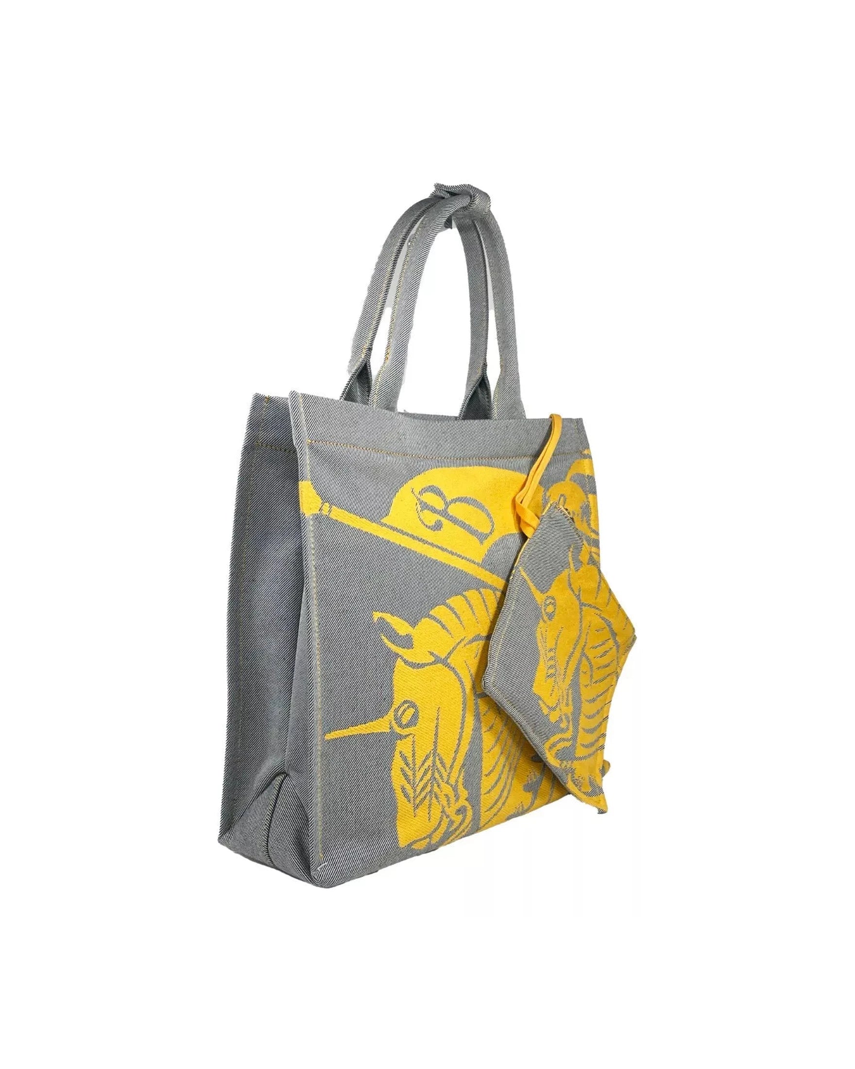 Burberry Ekd Canvas Tote Bag With Coin Pouch Grey Sunflower Glam Steals