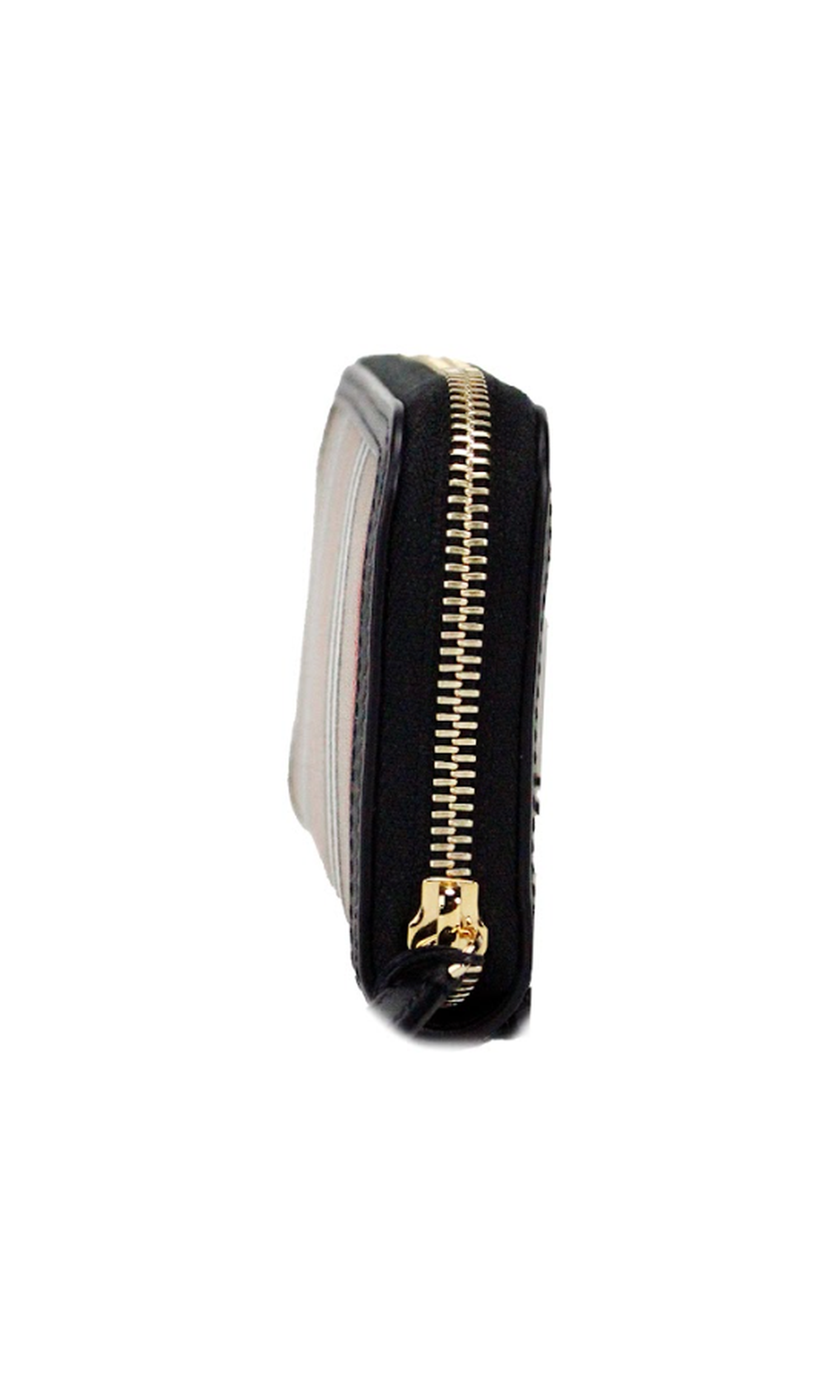 Burberry Eller Leather Icon Stripe Canvas Zip Around Continental Black Wallet Glam Steals