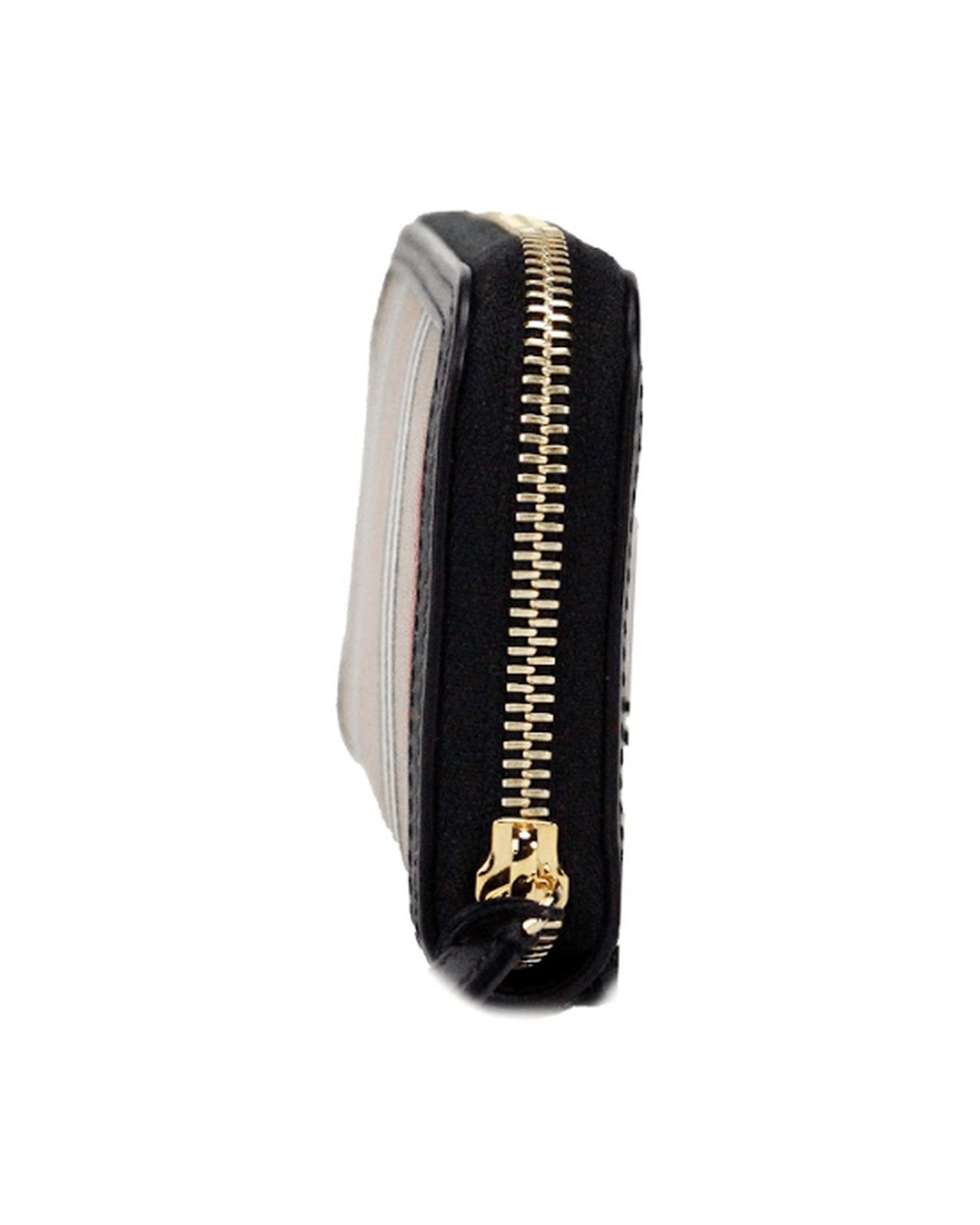 Burberry Eller Leather Icon Stripe Canvas Zip Around Continental Black Wallet Glam Steals