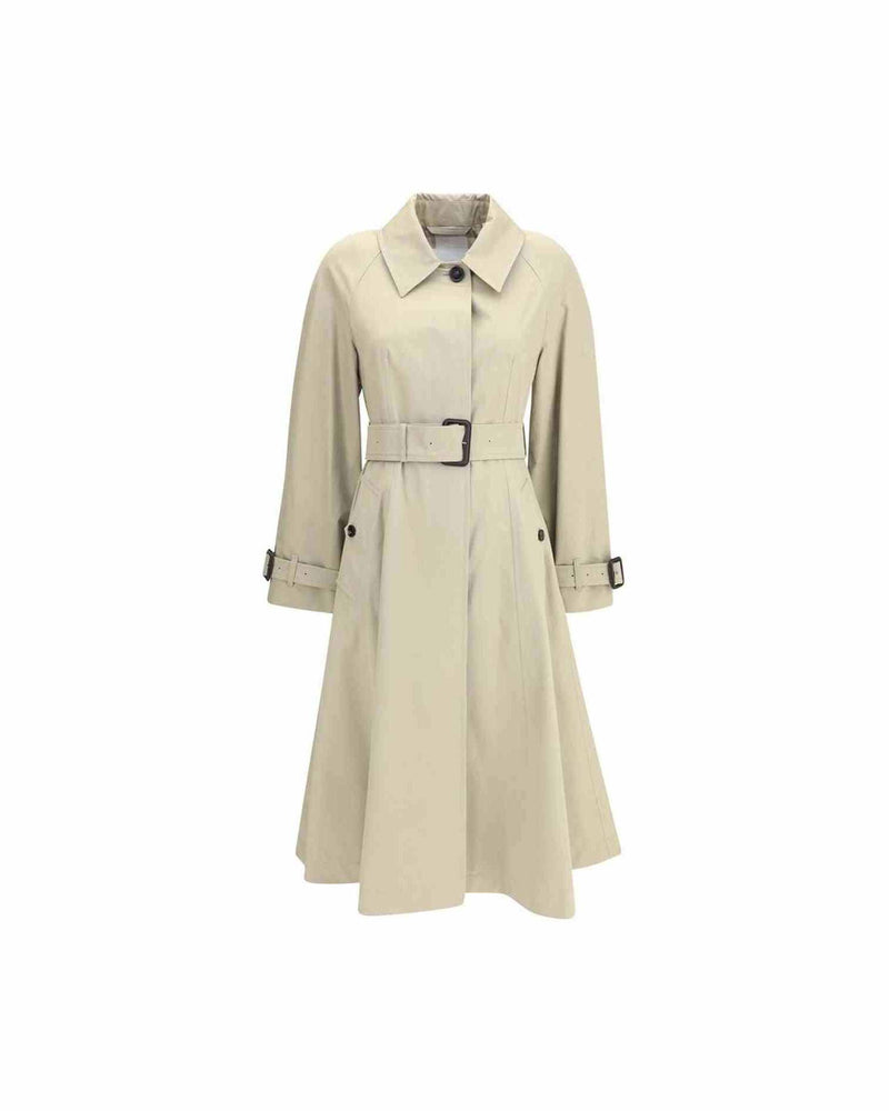 Burberry Gabardine Ellingham Fit and Flare Long Trench Coat Glam Steals