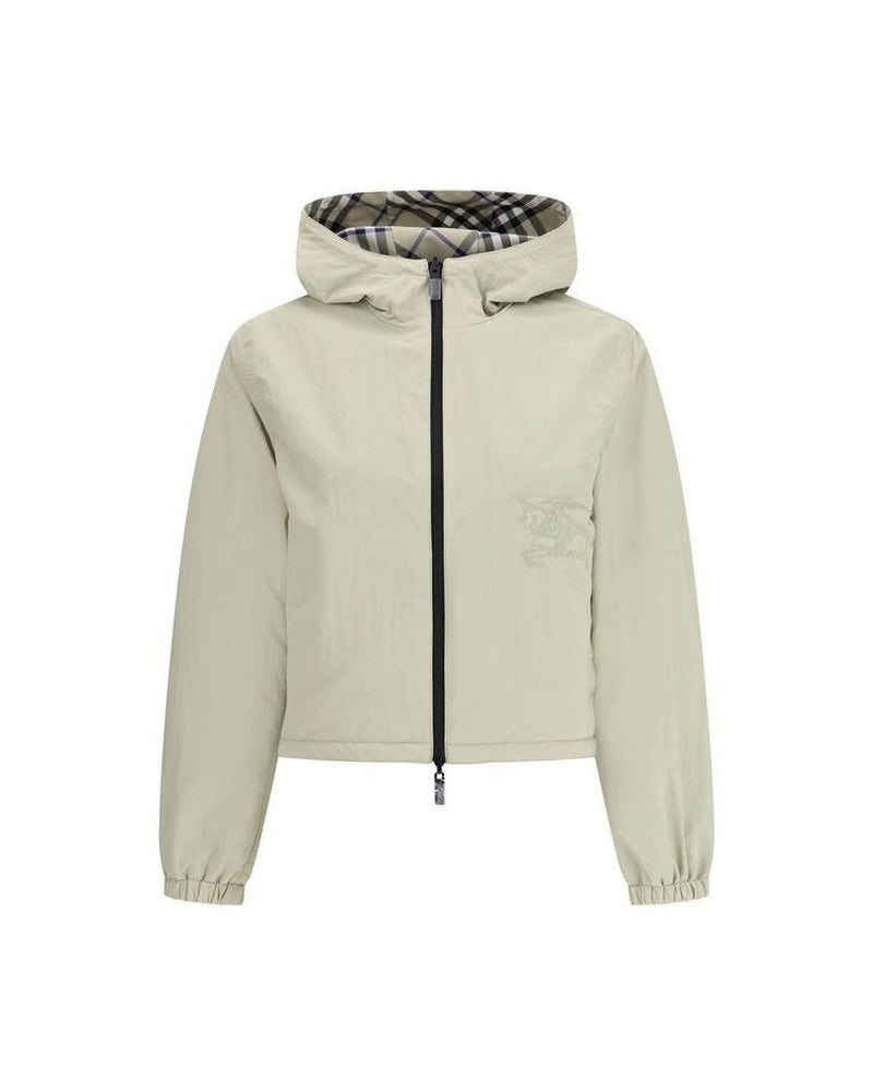 Burberry Gray Polyamide Full Length Jacket Glam Steals