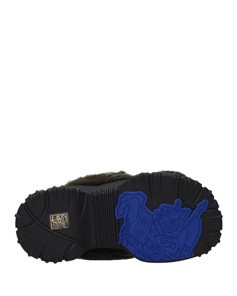 Burberry Green Fur Slippers Glam Steals