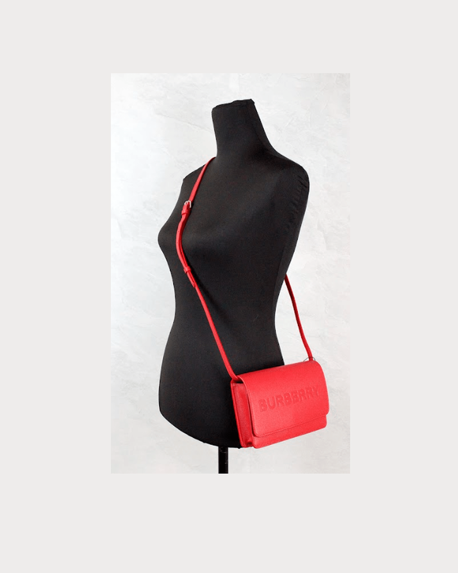 Burberry Hampshire Small Embossed Logo Smooth Leather Crossbody Red Bag Glam Steals