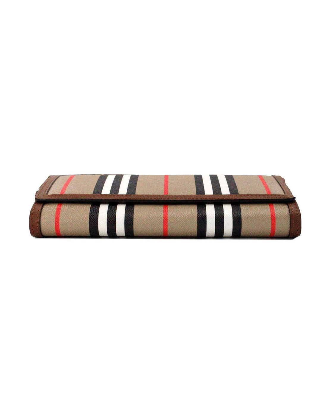 Burberry Hannah Icon Stripe Archive Tan E-Canvas Leather Wallet Crossbody Bag Glam Steals
