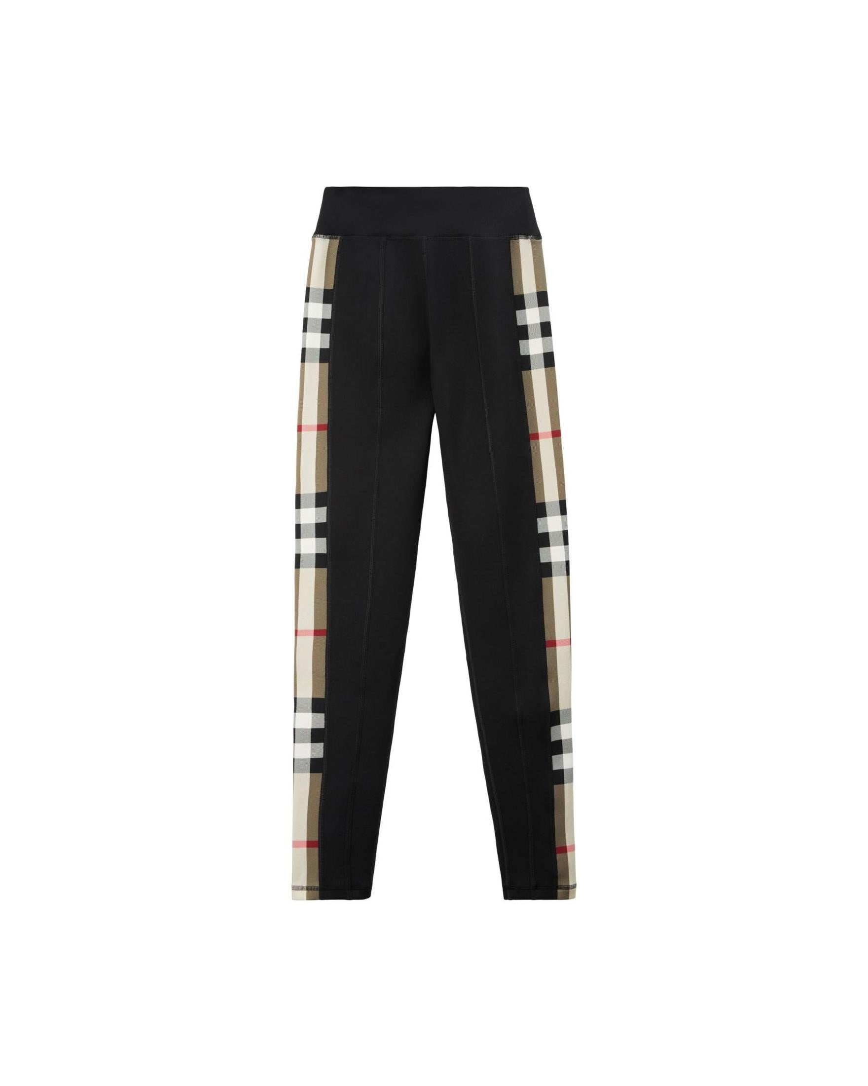 Burberry Jersey Stretch Leggings with Check Finishes Glam Steals
