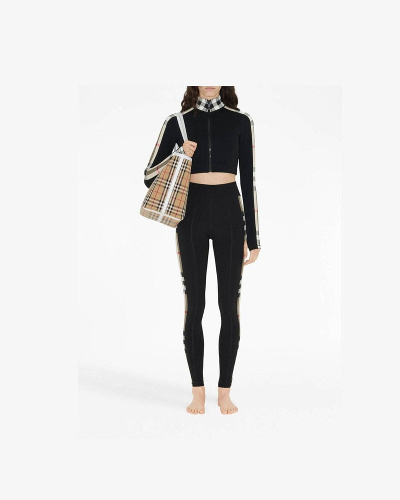 Burberry Jersey Stretch Leggings with Check Finishes Glam Steals