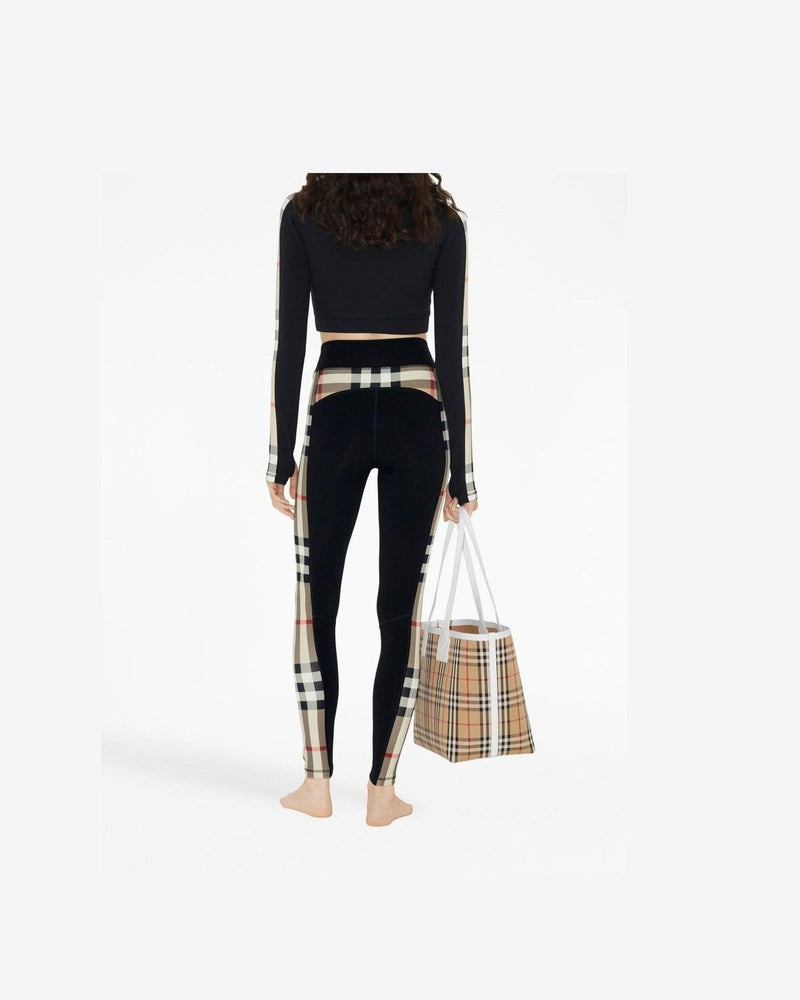 Burberry Jersey Stretch Leggings with Check Finishes Glam Steals