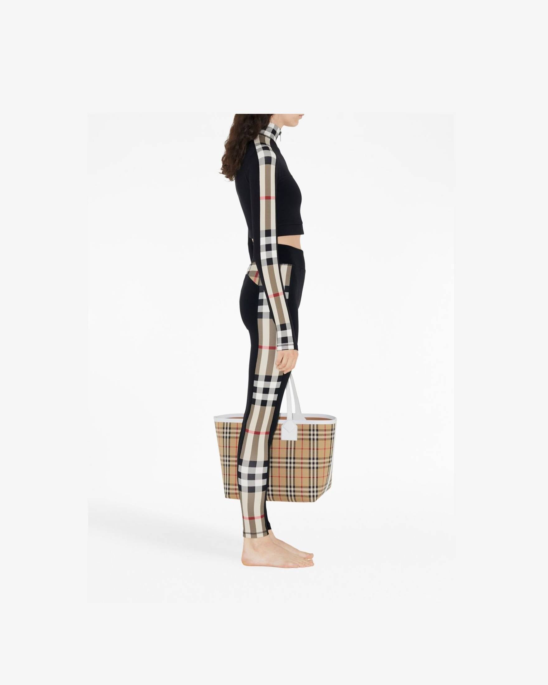 Burberry Jersey Stretch Leggings with Check Finishes Glam Steals