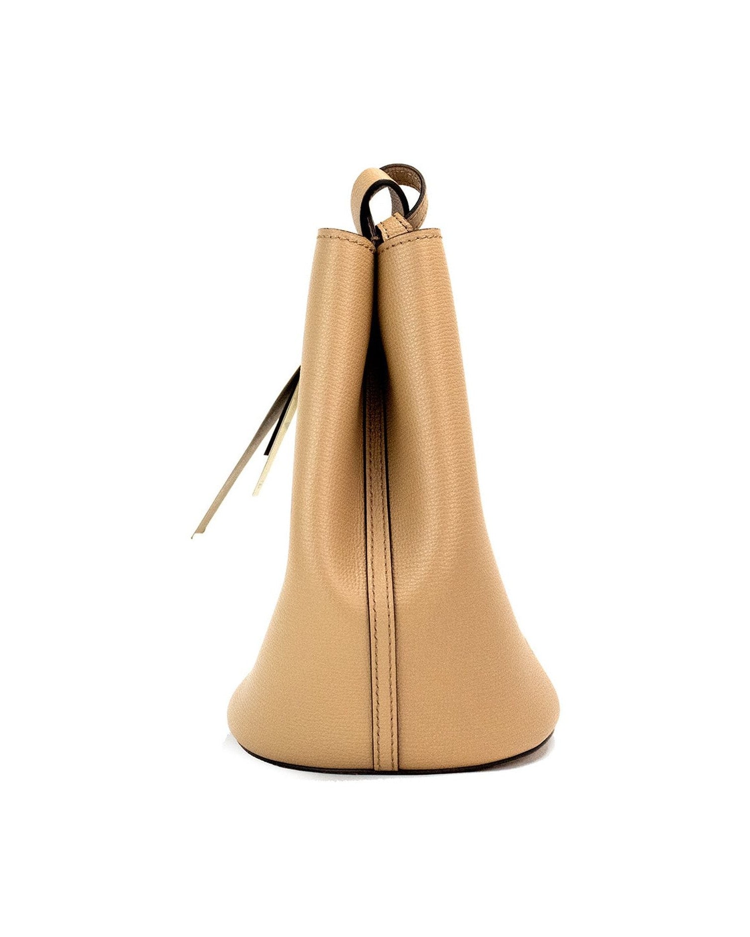 Burberry Lorne Small Camel Haymarket Check Pebble Leather Bucket Handbag Purse Glam Steals