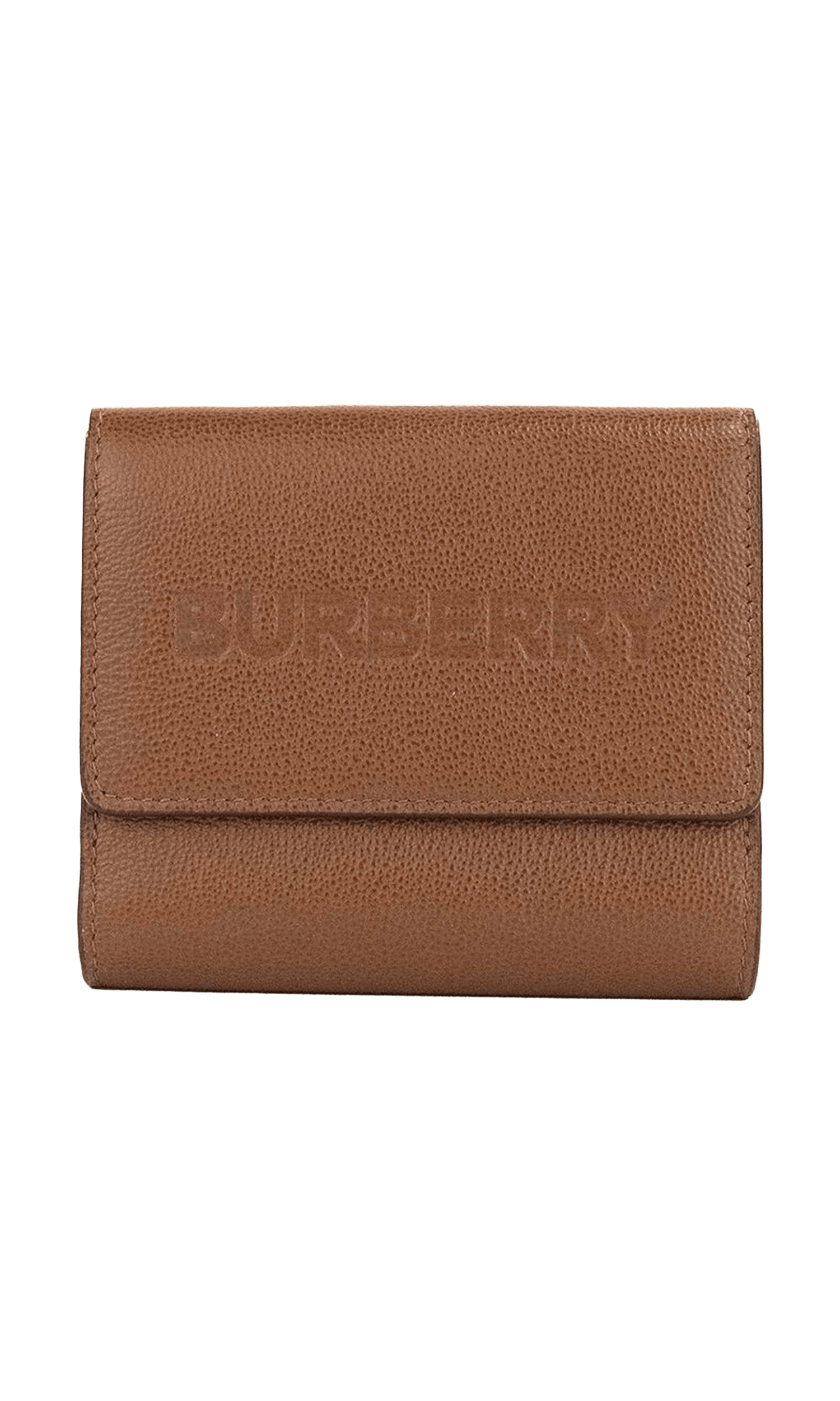 Burberry Luna Tan Grained Leather Small Coin Pouch Snap Wallet Glam Steals