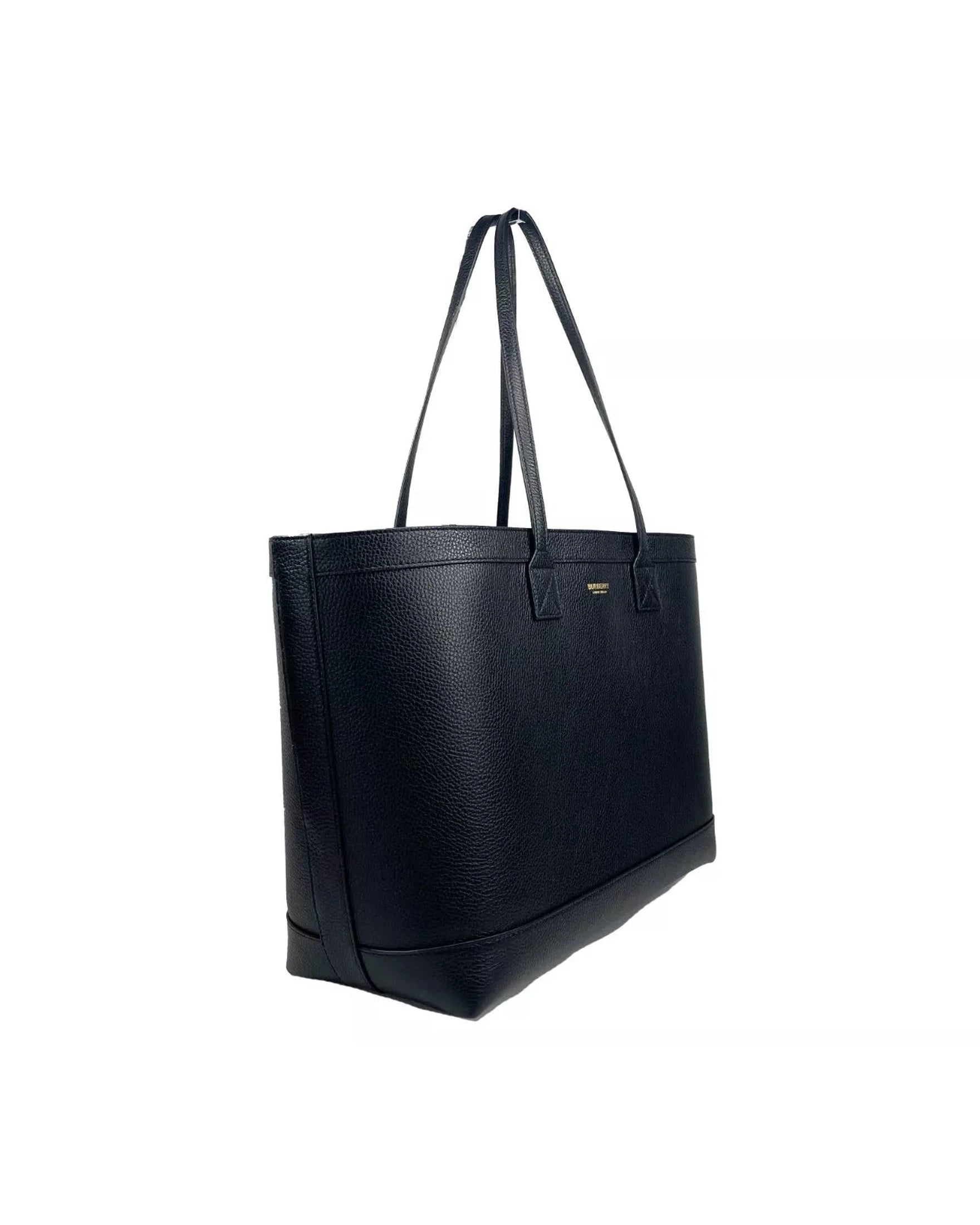 Burberry Medium Grainy Leather Tote Bag Black Purse Glam Steals