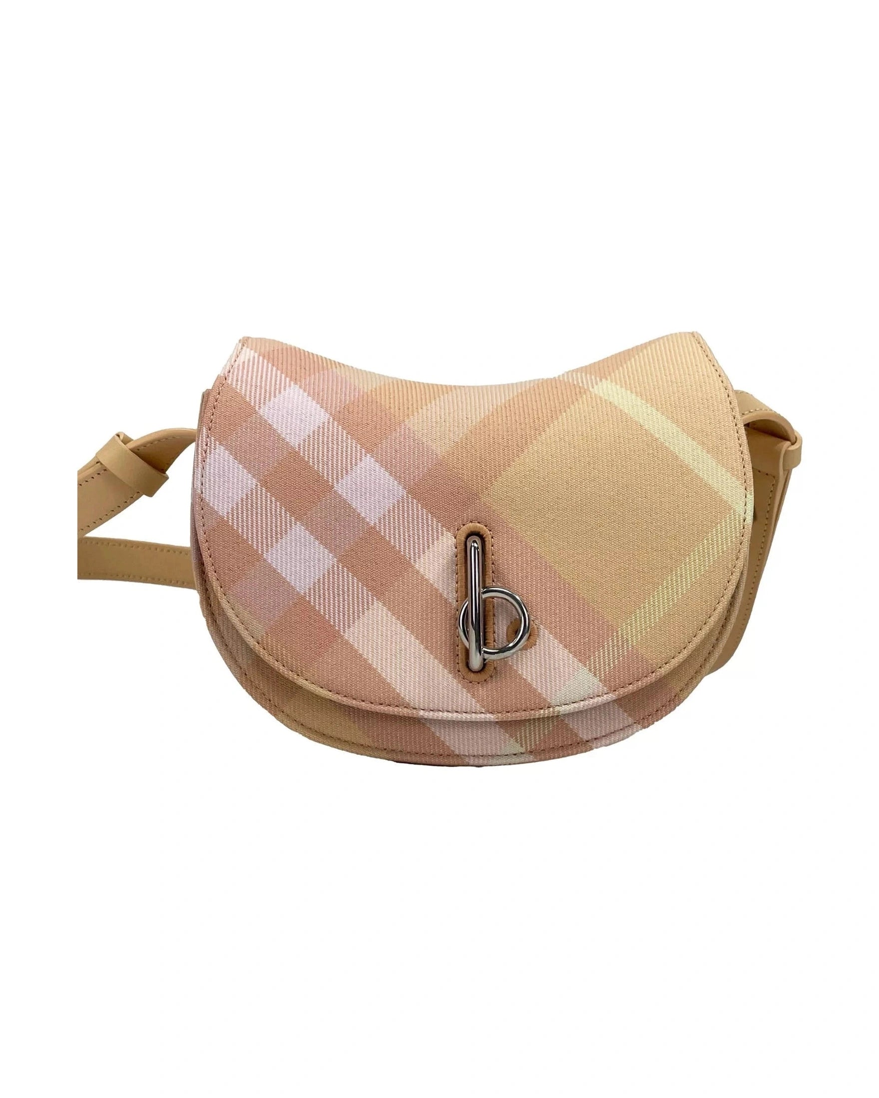 Burberry Mini Check Rocking Horse Crossbody Bag Peach Purse Glam Steals
